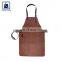 Matching Stitching Buckle Closure Type High Quality Genuine Leather Cooking Apron Exporter