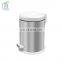 Indoor Plastic Lid Stainless Steel Garbage Can 20L Dustbin Hotel Customized Pedal Trash Bin