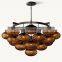 Large Modern Luxury CABRETTE Amber Glass Round Chandelier Hanging For Living Room and Dining Room Bedroom Hotel Ceiling