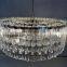 Large round Brass Iron Crystal Chandelier with Black Finish Luxury Hotel Lobby Pendant LED Light for Wedding Decor Living Room