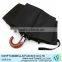 three fold auto open and auto close umbrella fully auto umbrella black fabric for man with wooden platic handle