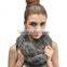 Latest 2015 charming lady rex rabbit fur Infinity Winter Circle Scarf