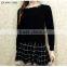 1/4 zipper long sleeve beaded long sleeve black spring knitted pullover
