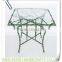 LC-89011 Metal Iron Bamboo Design Dining Table with Glass Top