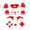 Solid Red Replacement Full Set Controller Buttons for XBox One