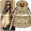 2015 winter women's thicken golden color cotton jacket