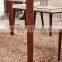 Modern High Quality Metal Frame Dining Table / Colored Glass Dining Table Top