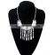 2016 jewelry silver plated metal tassel crescent moon statement necklace