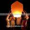 Oval shape paper flying lantern for festival celebration