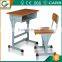 Adjustable wooden student desk and chair