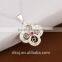wholesale 925 sterling silver flower necklace with ruby stone