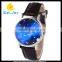 WJ-5465 bright star blue face leather band stylish high quality attractive cheap watch