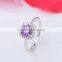 China factory wholesale fashion popular style silver ring with big red stone