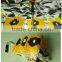 yellow flower 3 fold automatic lady umbrella with lace pouch