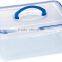 4000ml Stackable Clear Plastic Food Storage Container With Lid &handle