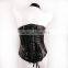 Sexy Black Gothic Buckle Faux Leather Halter Lace Up Underbust Corset Bustier