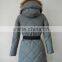 puffer diamond quilted ladies down coats with fur hoods