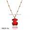 New designs red color bear pendant necklace stainless steel joyas en acero jewelry