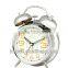 silvery twin bell clock,table clock