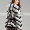 Fashion Winter Women Featured Natural Real Chinchilla Rabbit Fur coat