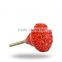 Ceramic Red Embossed Floral Knob