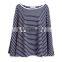 Full Coverage Nursing Cover for Breastfeeding Luxurious, Soft Breathable Cotton in Poncho Style Navy Stripe