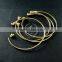 2mm Thick Wire One End Open Brass 14K Light Gold Plated Wiring Bangle Bracelet Cuff DIY Supplies 1900090