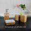 Factory direct 4 pcs Ceramic bathroom set with wooden cover
