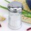 300ml vertical stripe transparent glass spice package containers with metal hole cap