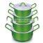 Hot sale different handle cookware set satin aluminum pot