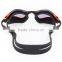 2015 New Panoramic Silicone Adult Swimming Goggles with Red Mirrored lens (MM-7203)