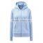 Women thin fleece hoodies plain full zip hoodies
