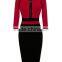 Women's Vintage Colorblock Career Bodycon Dress