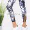 New Design Cut Out Women Fitness Joggers NAVY 95% Polyester 5% Spandex Custom Digital Print Jogging Skinny Pants