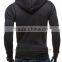 Casual men's plain hoodie cotton pullover sweatshirt with zipper