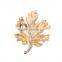 Pearl Leaf Jewelry Brooch Matte Gold/silver New Style Rhinestone Brooches For Women