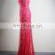 Sexy See Through Skirt Heavy Beaded Red Formal Evening Gowns For Party Girls