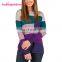 Wholesale Low Price Long Sleeves Striped Knitted Fashion Sweater For Women