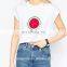 Girls fashion pure cotton cropped T-shirt with melon print