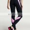 Yihao 2015 latest fashion design tight fitted nice color waistband high quality lycra sports fitness leggings