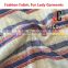 B2846 Shaoxing jc yarn dyed polyester linen lurex spandex fabric stripe knit rib fabric