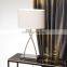Modern living room decoration oval white lampshade silver plated metal table lamp for hotel