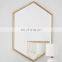 Modern hexagon Polished iron frame decorative wall mirrors decor wall