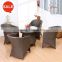 restaurant furniture rattan patio round table with 4 armchairs