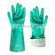 Green flocking lining nitrile washable durable household machinery industrial kitchen female hand protective gloves 13 million