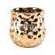 artificial corporate electroplated gold colored ceramic vases for home decor with Metallic Gold Tone and Hammered Texture