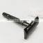 Men shaving matte rose gold double edge safety razor with replacement blades