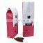Laminated aluminum logo printed coffee bag matte white coffee bag with one way valve