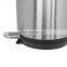 New popular modern 5L kitchen dustbin wholesale stainless steel dustbin round pedal trash bin