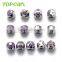 Topearl Jewelry Assorted Large Hole Bead Stainless Steel European Charm Bead Purple White Silver TCP08